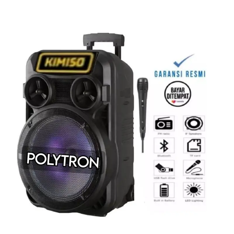 Mic+Speaker Bluetooth Wireles Speaker Kimiso 3381 + mic KM-3381 6.5 INCH