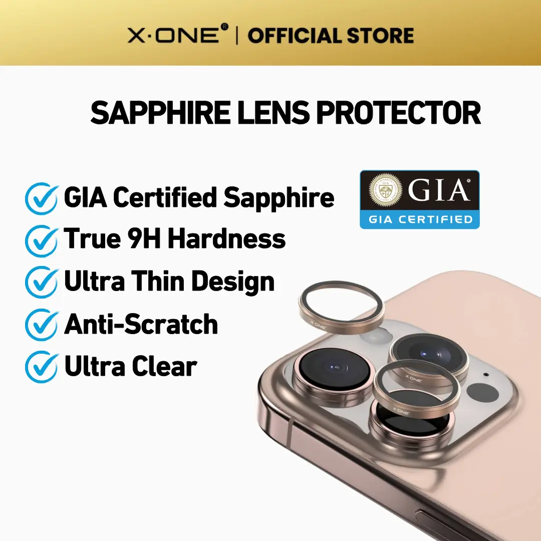 X.One Camera Armor PRO GIA Sapphire Lens Protector for iPhone 16/15/14/13 Pro Max Anti-Scratch Camera Lens Protector