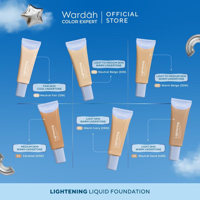 (Sachet/Travel Size) Wardah Lightening Foundation SPF40 PA+++ 6ml 1