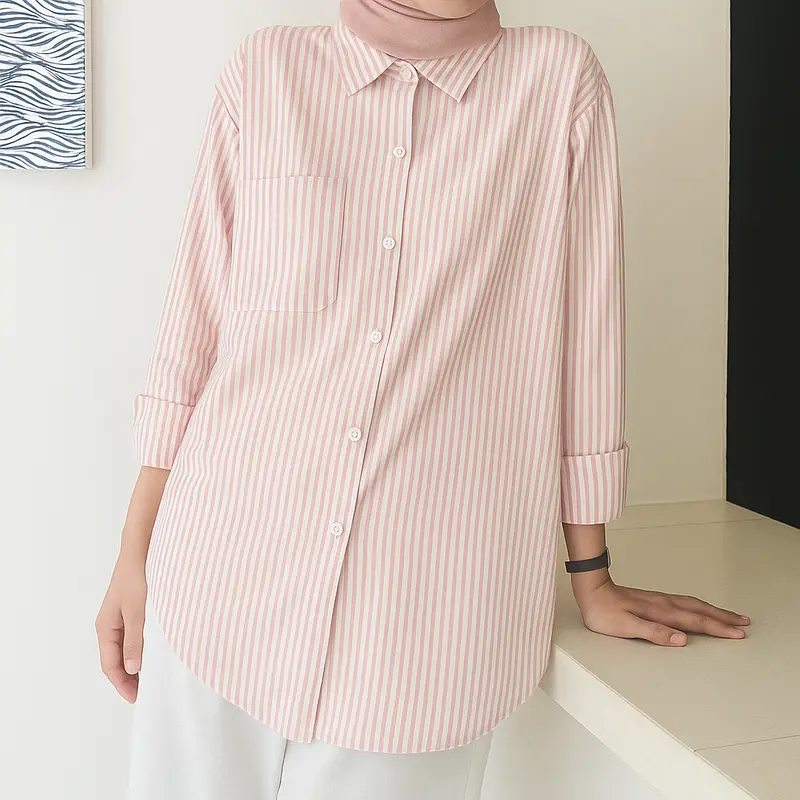 Fukutani Kemeja Salur Oversize - P1077 4