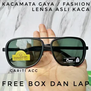 COD - KACAMATA GAYA PRIA DAN WANITA MODEL BL AVIATOR LENSA ASLI KACA FREE BOX DAN LAP
