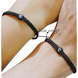 Gelang Inisial Huruf / gelang couple inisial huruf - Bracelets, gelang couple inisial tali anyaman Elegan Hadiah