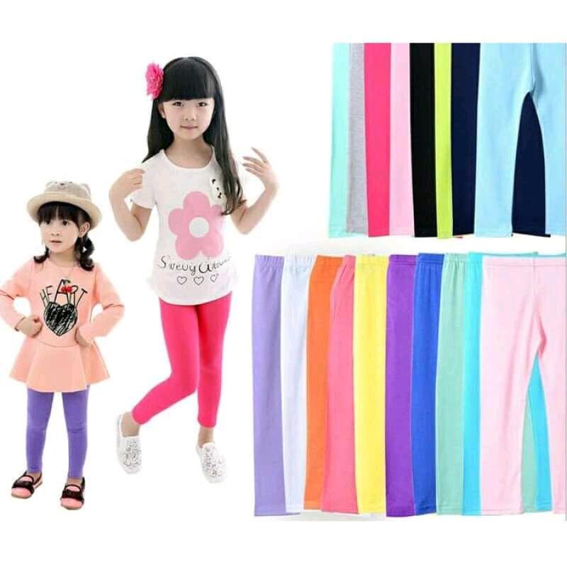 legging anak usia 5-7 tahun bahan spandek warna lengkap celana legging anak Fashion perempuan 5
