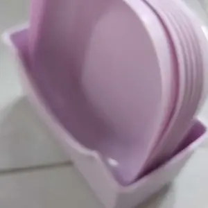 TT MUI 1 Set Piring Plastik Mini Buah/Snack/Piring Serbaguna dengan Wadah Kecil L11 - Kitchenware