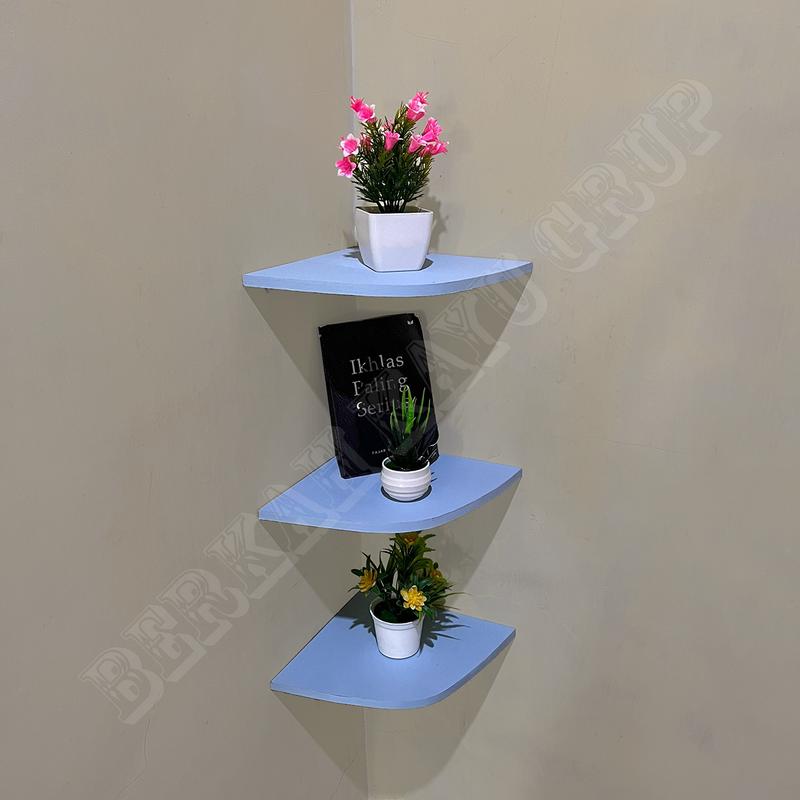 Rak Sudut Dinding Kamar 3 Susun/Set Rak Ambalan/Rak sudut 3 susun Dekorasi dinding 2