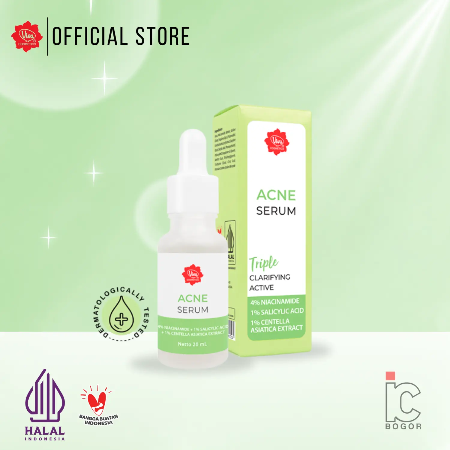 Serum Viva Acne dengan Triple Clarifying Active 20 mL - Kosmetik, Aging