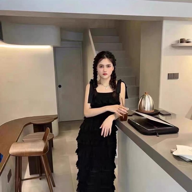 Váy Dài,  Váy Hai Dây Thắt Nơ Dáng Rộng, váy đi biển đẹp  váy xin nhẹ nhàng váy ngang vai bồng bềnh Hàng  váy nữ 2025 mẫu mới, Women Dressváy nữ 2025 mẫu mới váy ngang vai bồng bềnh 8