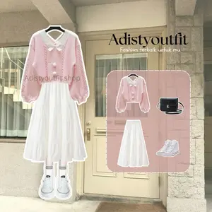 Oneset Kiyowo/Korea Style/ Ulzzang Outfit(SweaterPink)