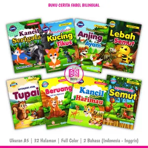 Buku Dongeng Cerita Anak Fabel Dunia Binatang - Bilingual (SJ)