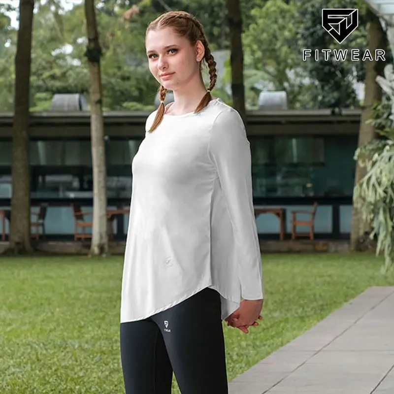 Fitwear - Kaos Olahraga Wanita FITWEAR NEW AURORA DRYFIT SIDE TIE OVERSIZE L/S - S - 2XL 0