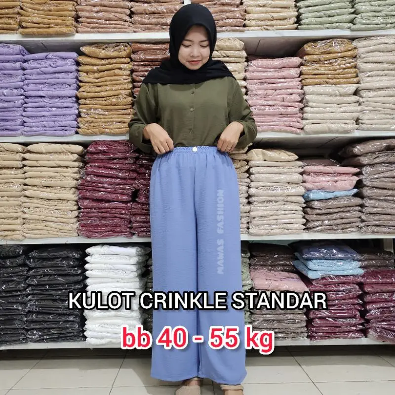 Kulot wanita bb 40-50 kg - celana panjang bahan crinkle airflow Nyaman