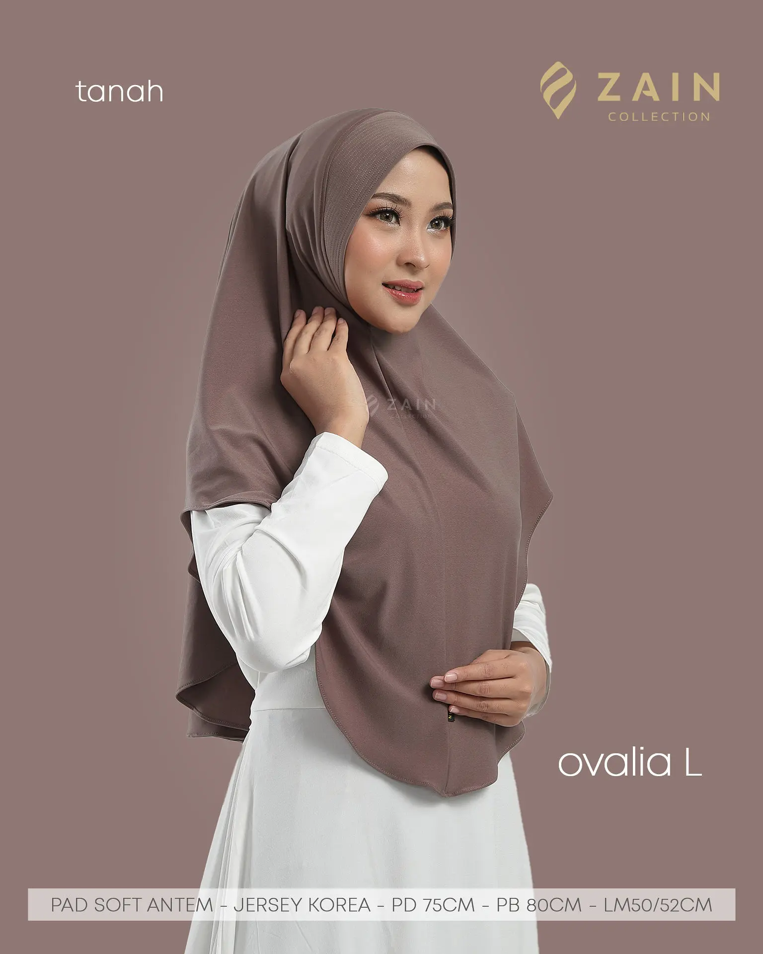 ZAIN Hijab Soft Jilbab OVALIA SIZE M-L-XL Kerudung Bergo Jersey Korea High Quality Lembut Nyaman
