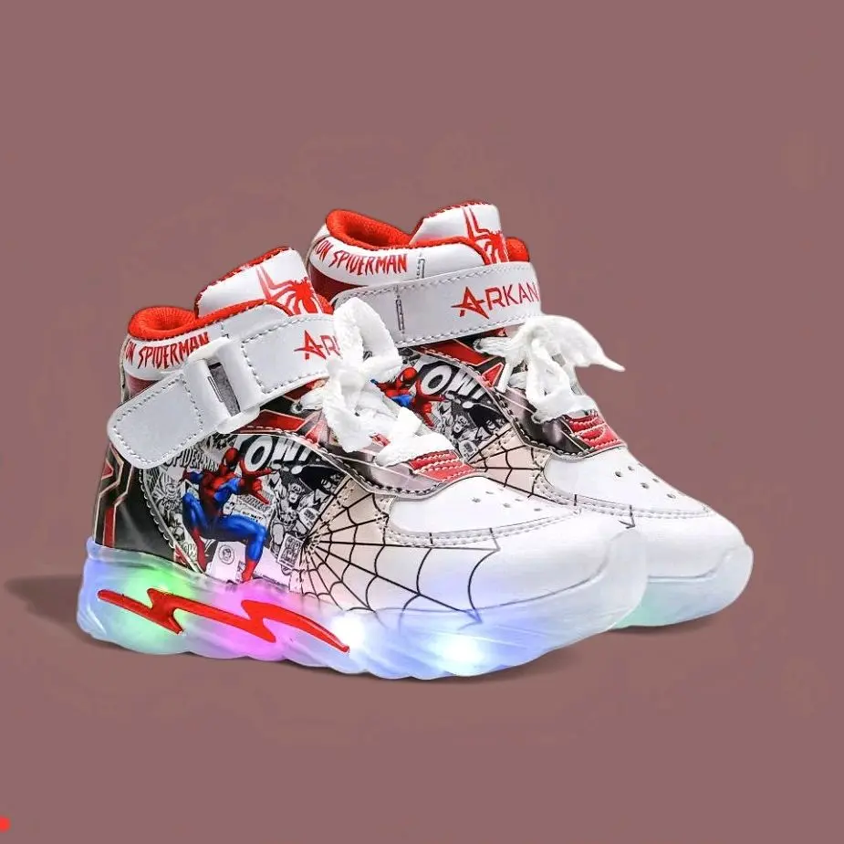 New Sepatu Sneaker Anak Laki-laki Motif Spider Dengan Model Sepatu Both Jordann