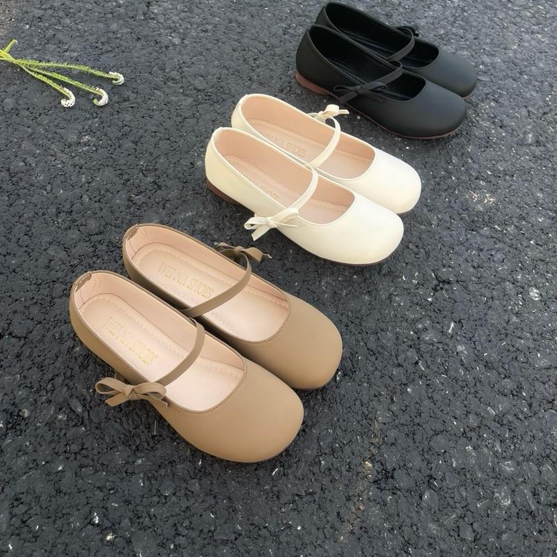 Giày Búp Bê Nữ Gắn Nơ Quai Xinh Da Mềm Đi Êm Chân P01 (Phom Chuẩn)