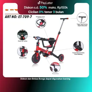 ( FREE KARDUS BUBBLE WRAP) Sepeda balance exotic ET 709.7 6in1 / ET 709 4in1 / GIRO GY-717 4 in 1 / EXOTIC ET 5511 3in 1 sepeda keseimbangan Anak Bike