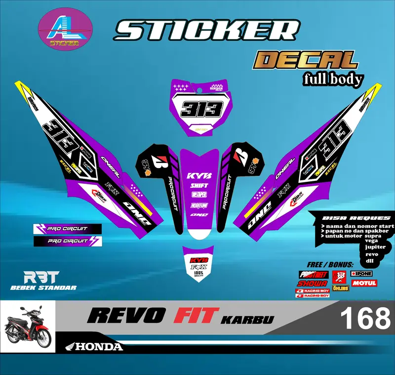 COD Sticker STRIPING RBT DECAL REVO FIT KARBU FULL BODY RBT VEGA BEBEK MODIF SUPERMOTO YZ CRF KLX RBT new terbaru MOTOR TRABAS AL vol 168 4