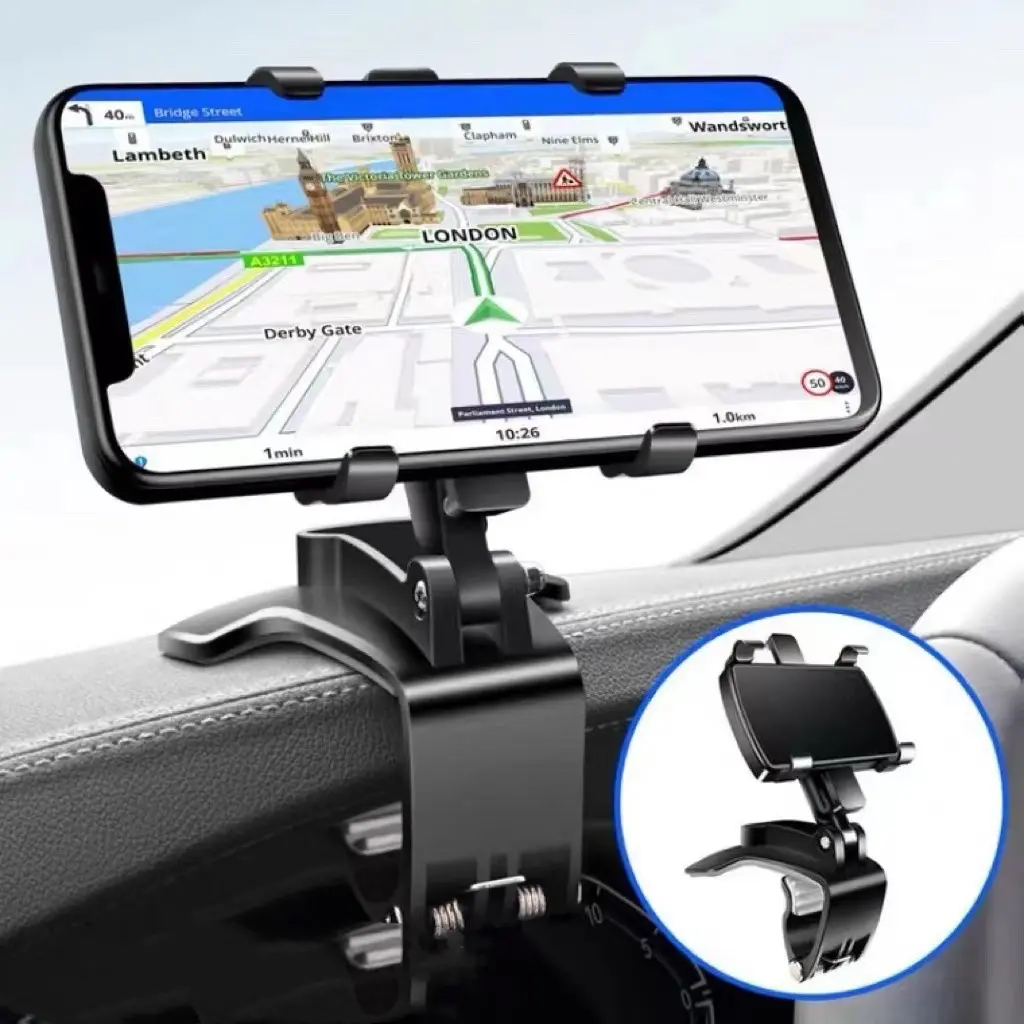 Universal car phone holder, multifunctional rotating instrument panel, car interior rearview mirror navigation bracket