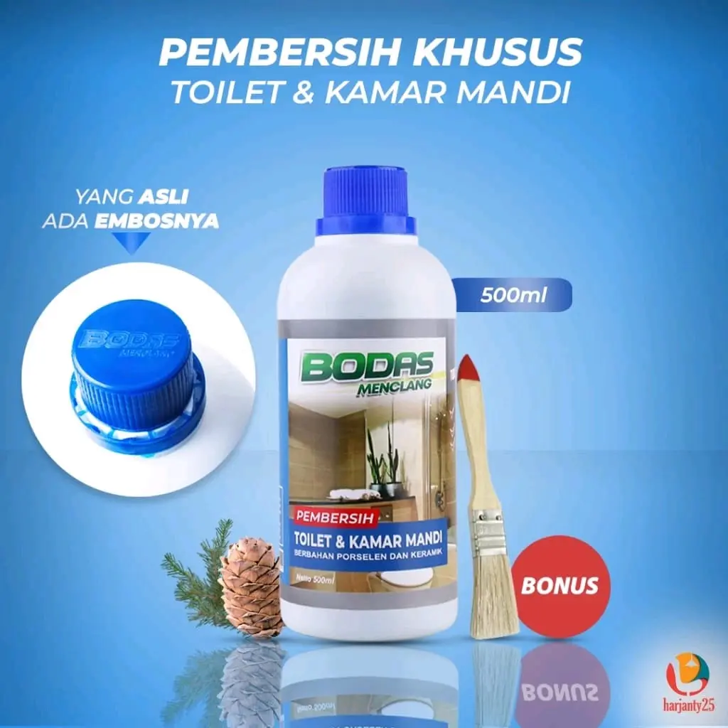 Bodas menclang cairan pembersih kerak noda membandel toilet kloset keramik kamar mandi stenlis pembersih serbaguna gratis sarung tangan dan kuas