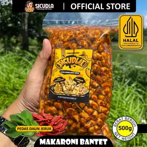 【FLASH SALE】MAKARONI BANTET SICUDLA Kemasan 500gr Cemilan Pedas Jeruk Food Snack