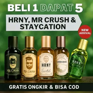 Promo Beli 1 Dapat 5 Scentplus HRNY Eau De Parfum - Woody Spicy Untun Wanita Pria (35ml) - Lemon, Hitam