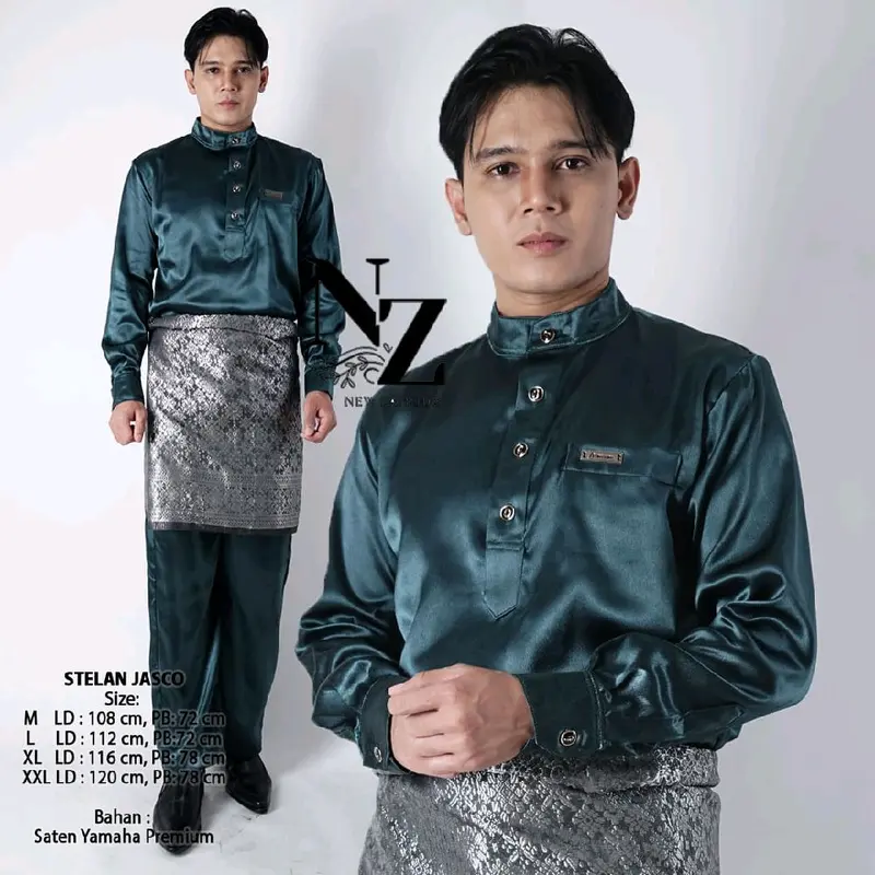 SETELAN TELUK BALANGA BAJU TANGAN MANSET DAN CELANA FREE SONGKET 2