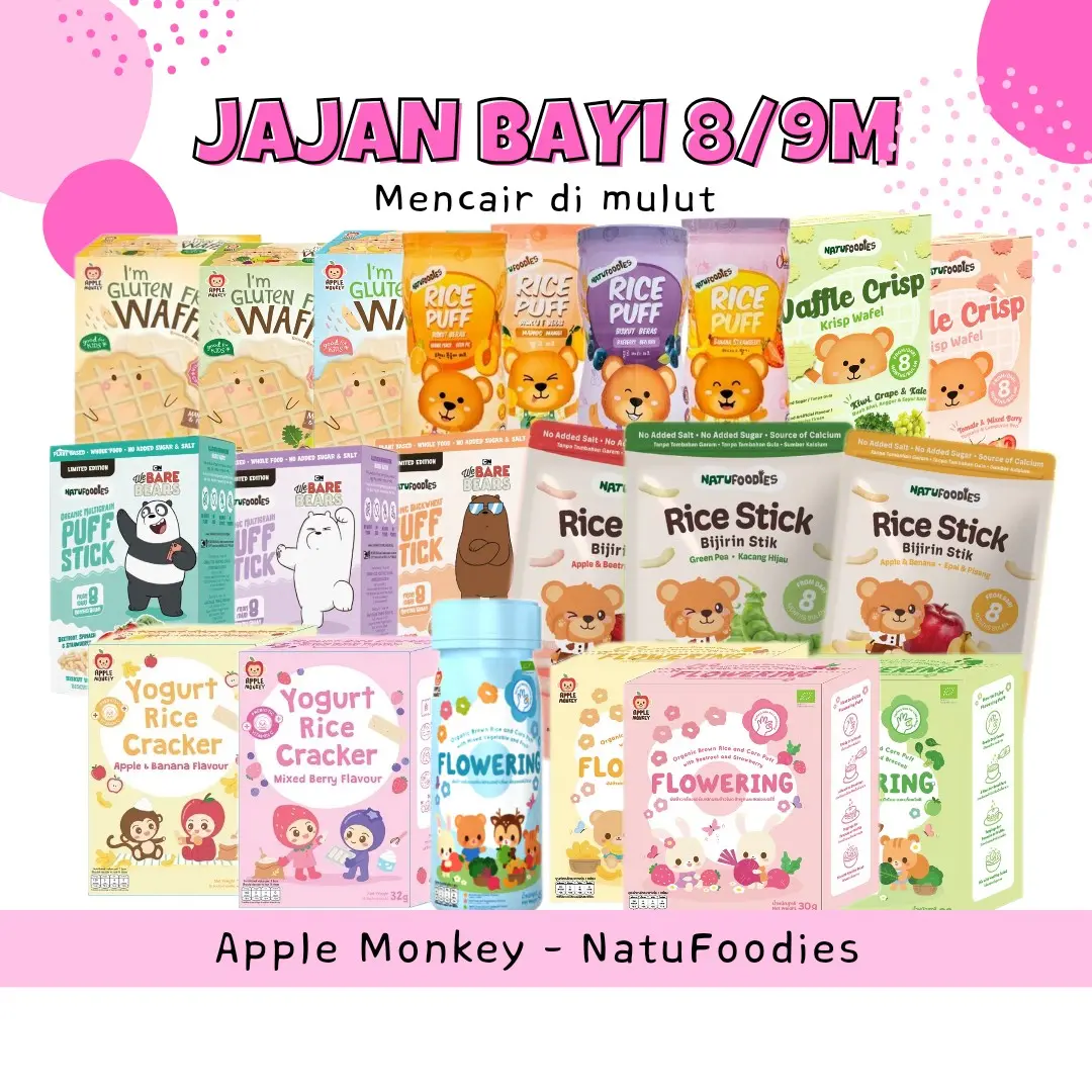 JAJAN BAYI 8/9 BULAN KE ATAS - APPLEMONKEY NATUFOODIES JIBRIEL - FINGER FOOD SNACK BABY