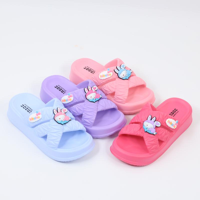 2024 New Sandal Selop anak LABUBU Viral Kekinian Bahan Karet Jelly Anti Slip Kaki Fashion 0