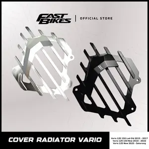 Fastbikes Cover Radiator CNC Hitam Silver Aksesoris Motor Vario 150 Motorcycle