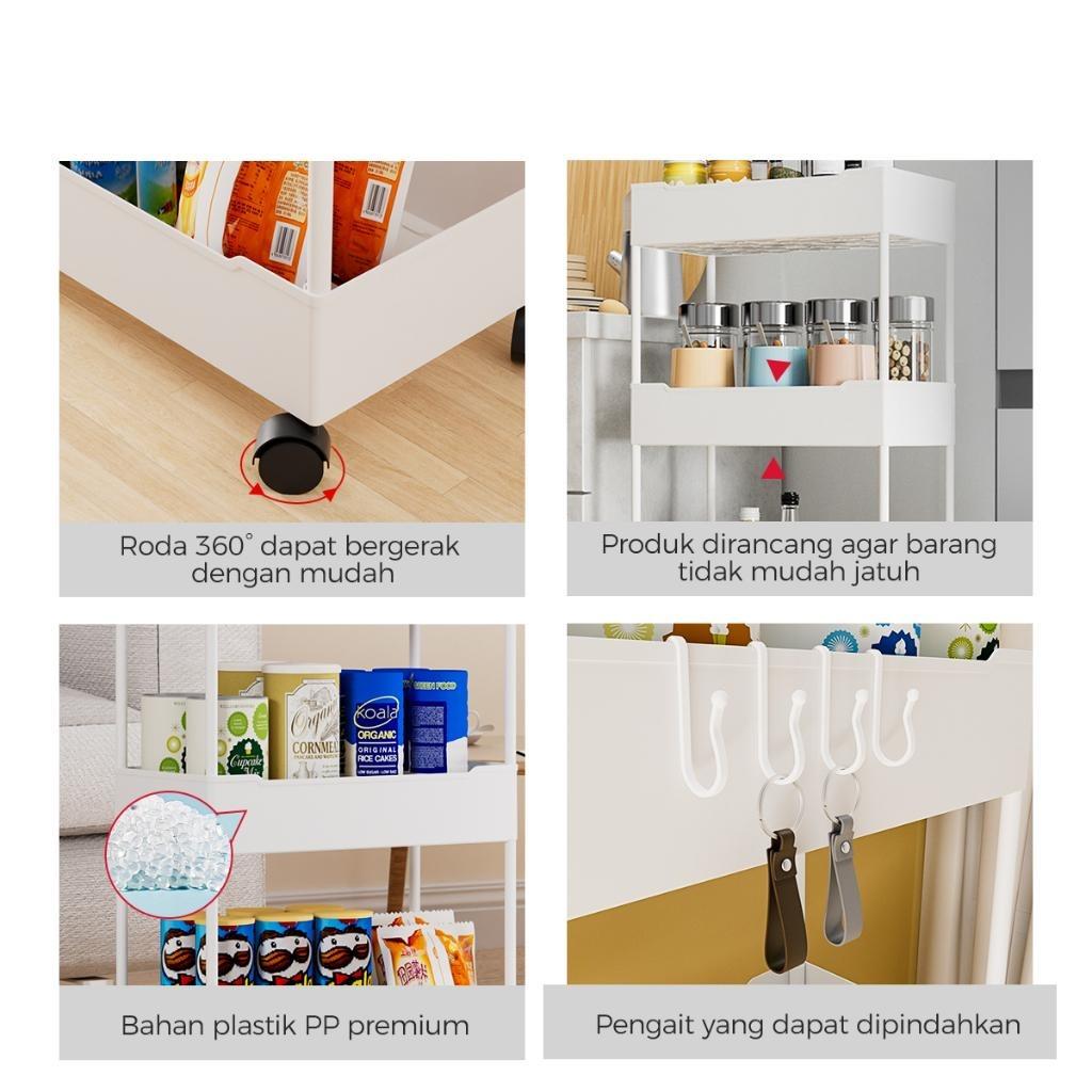COD Rak Troli Susun Serbaguna 3 & 5 Tingkat Plastik Dengan Roda untuk Toilet Kamar Dapur Kosmetik Multifungsi Ringan dan Mudah Dibawa COD Rak Troli Susun Serbaguna 3 & 5 Tingkat Plastik Dengan Roda untuk Toilet Kamar Dapur Kosmetik Multifungsi Ringan dan Mudah Dibawa