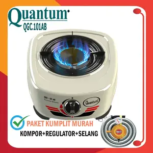KOMPOR Quantum QGC-101 AB – Kompor Gas 1 Tungku Burner Kuningan+REGULATOR+SELANG