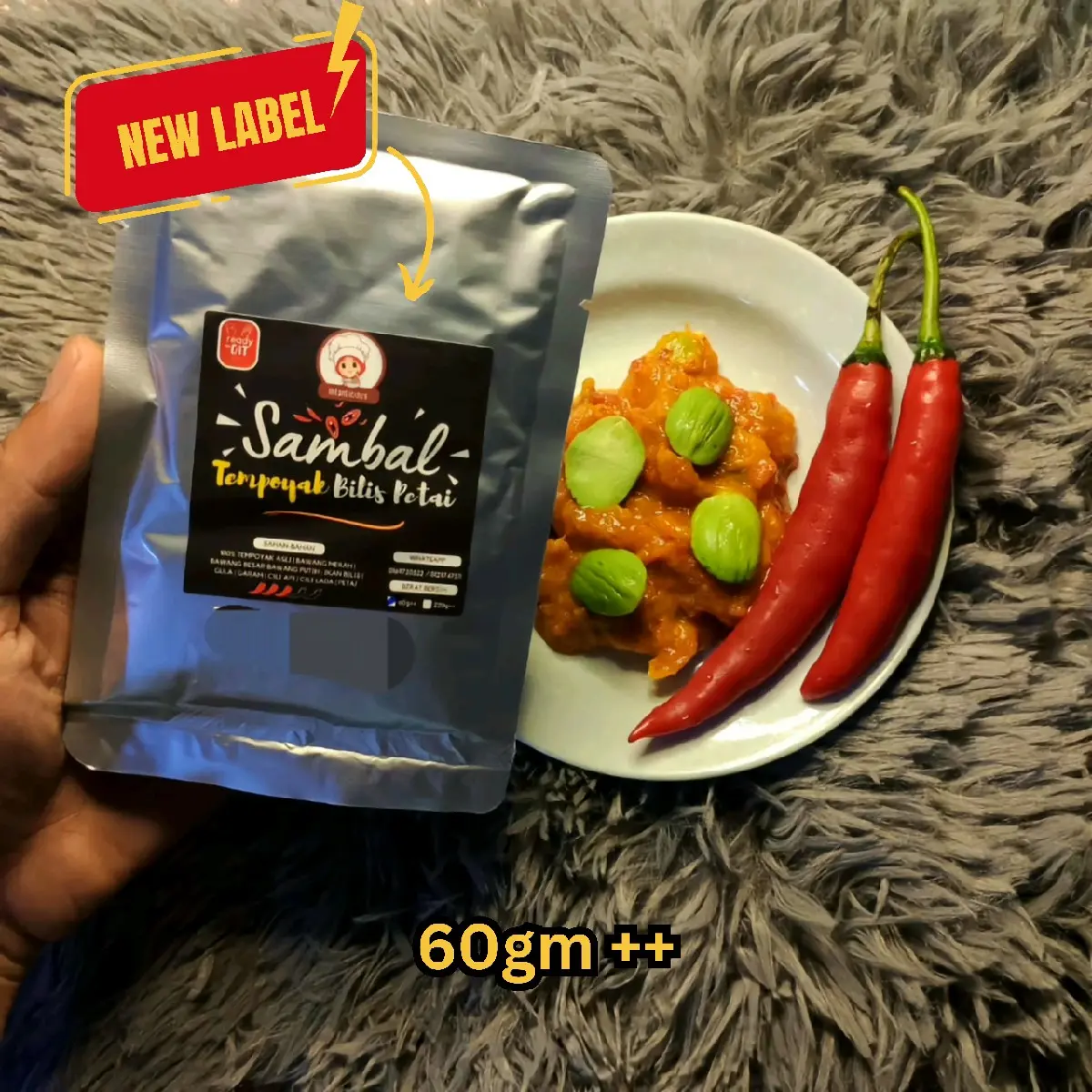 (READY TO EAT) SAMBAL TEMPOYAK BILIS PETAI 60G++ Food Instant