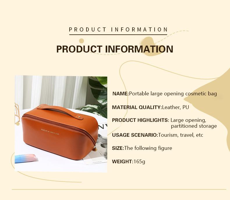 Product Introduction of Túi Trang Điểm, Chất Liệu PU, Dung Tích Lớn, Làm Đẹp Cao, Thích Hợp Để Rửa Trang Điểm, Túi Đựng Đồ, Cầm Tay 12