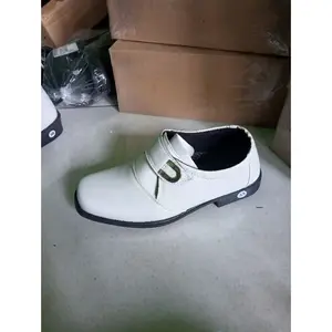Sepatu Pantofel Anak Laki-Laki Putih Kulit Sintetis