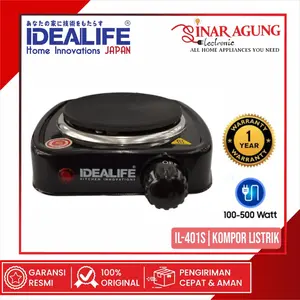 IDEALIFE IL401S | IL-401S KOMPOR LISTRIK 1 TUNGKU 500 WATT GARANSI RESMI