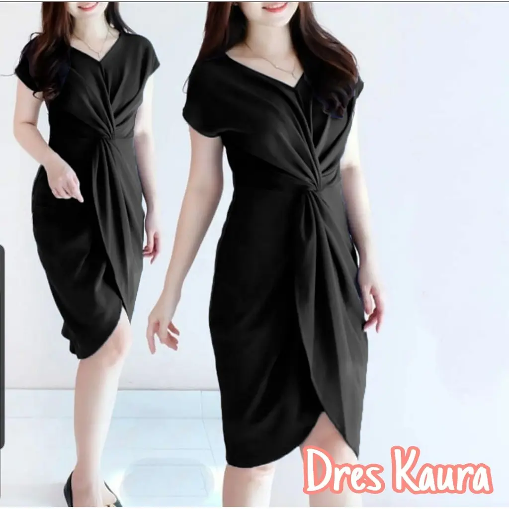 FM Dress Kaura MOSSCREPE PREMIUM UK L/XL LD 100 CM PJ 100 CM Kualitas Tinggi