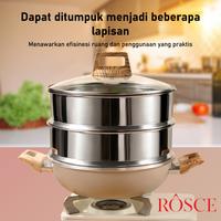Gambar ROSCE STEAMER 24CM Stainless steel kukusan / pengukus panci steam klakat saring dari ROSCE Kota Administrasi Jakarta Timur 3 Tokopedia