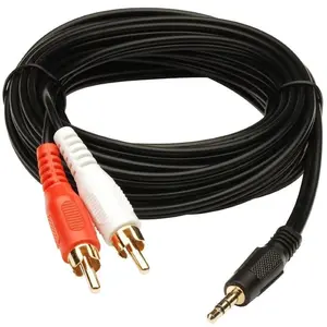 XILIU Kabel AUX 2in1 6.35mm ke RCA L/R Kabel Audio Premium untuk Mixer Amplifier Gitar Listrik Speaker Kualitas Suara Jernih & Stabil