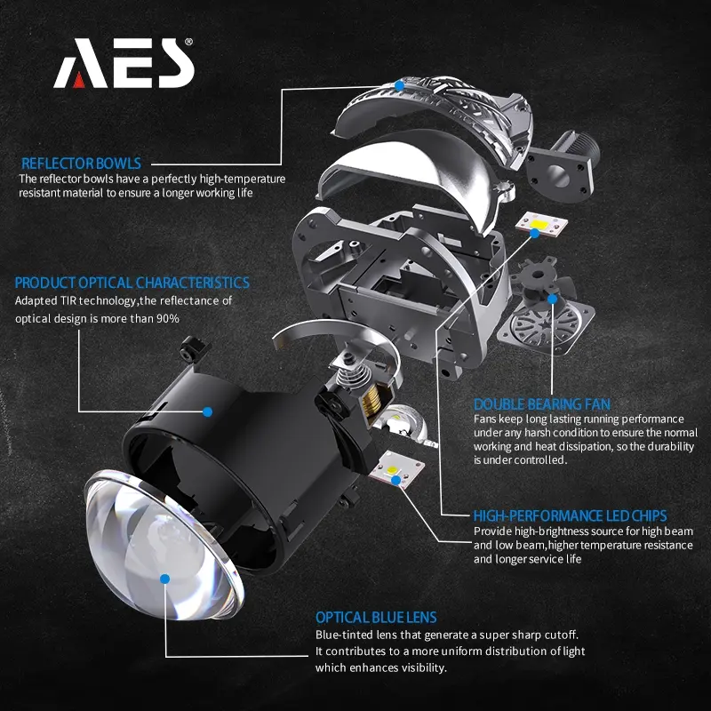 Bi-laser Biled AES Turbo SE Experience V2 2.5 Inch Version 2 Double Emitter 70 Watt - SATUAN Motorcycle 2