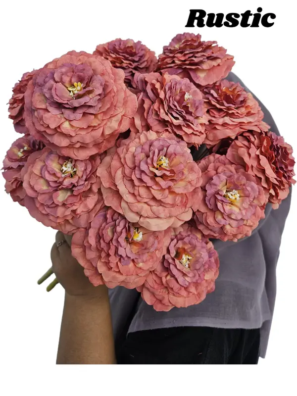 Bunga Artficial Dekorasi Peony Sutra 7 cabang 0