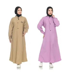 Jas Hujan Gamis Syar'i Wanita Bahan PVC tebal kuat lentur anti air