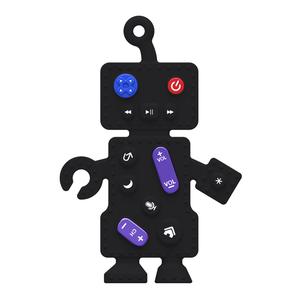 BPA Free Silicone Robot Shaped Baby Teething Toys Food Grade Remote Control Baby Teether For Babies