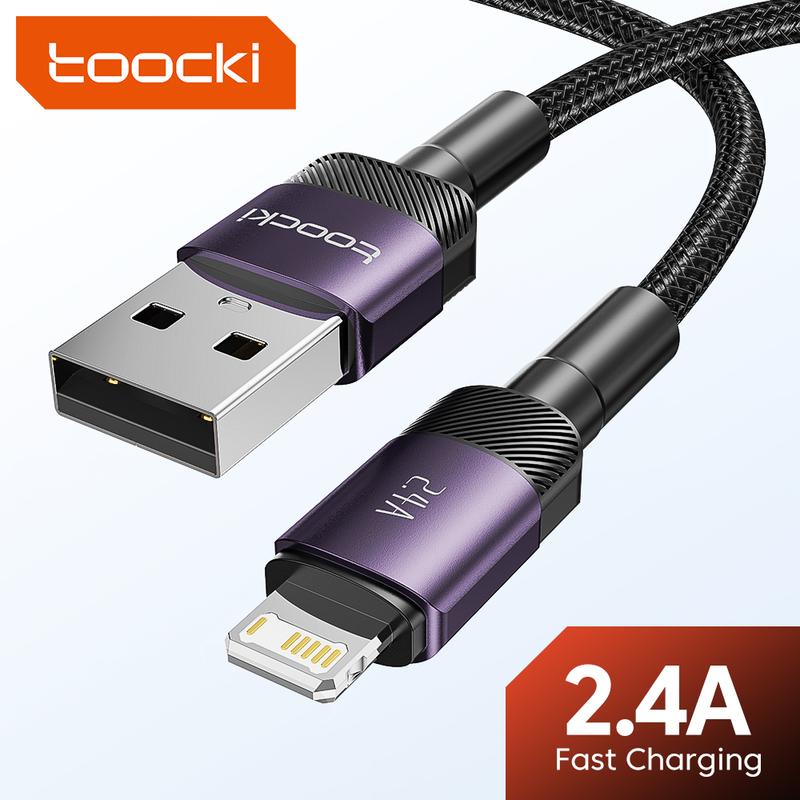 Cáp Sạc Nhanh Toocki USB-A Sang IOS 2.4A Cáp Dữ Liệu Sạc Nhanh Tương Thích Với iPhone 14 13 12 Pro Max X XS XR 8 7 6 Plus iPad Cáp USB Sang IP Dây Dữ Liệu iPhone Phụ Kiện