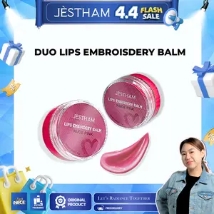 Jestham Duo Lips Emboidery Balm - Lipbalm Pemerah Bibir