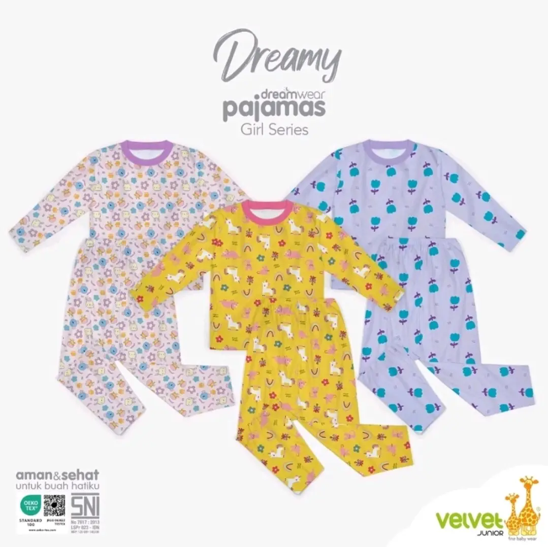 Piyama Anak Velvet Junior Setelan Panjang Big Size
