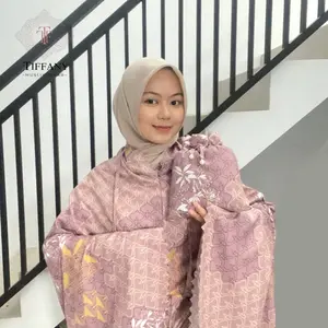 Tiffany - Mukena Traveling 2in1 Laser Cut Katun Mikro Motif Terbaru Dewasa Atasan Muslim Panjang Bahan Tebal Adem Resleting Dagu Free Pouch