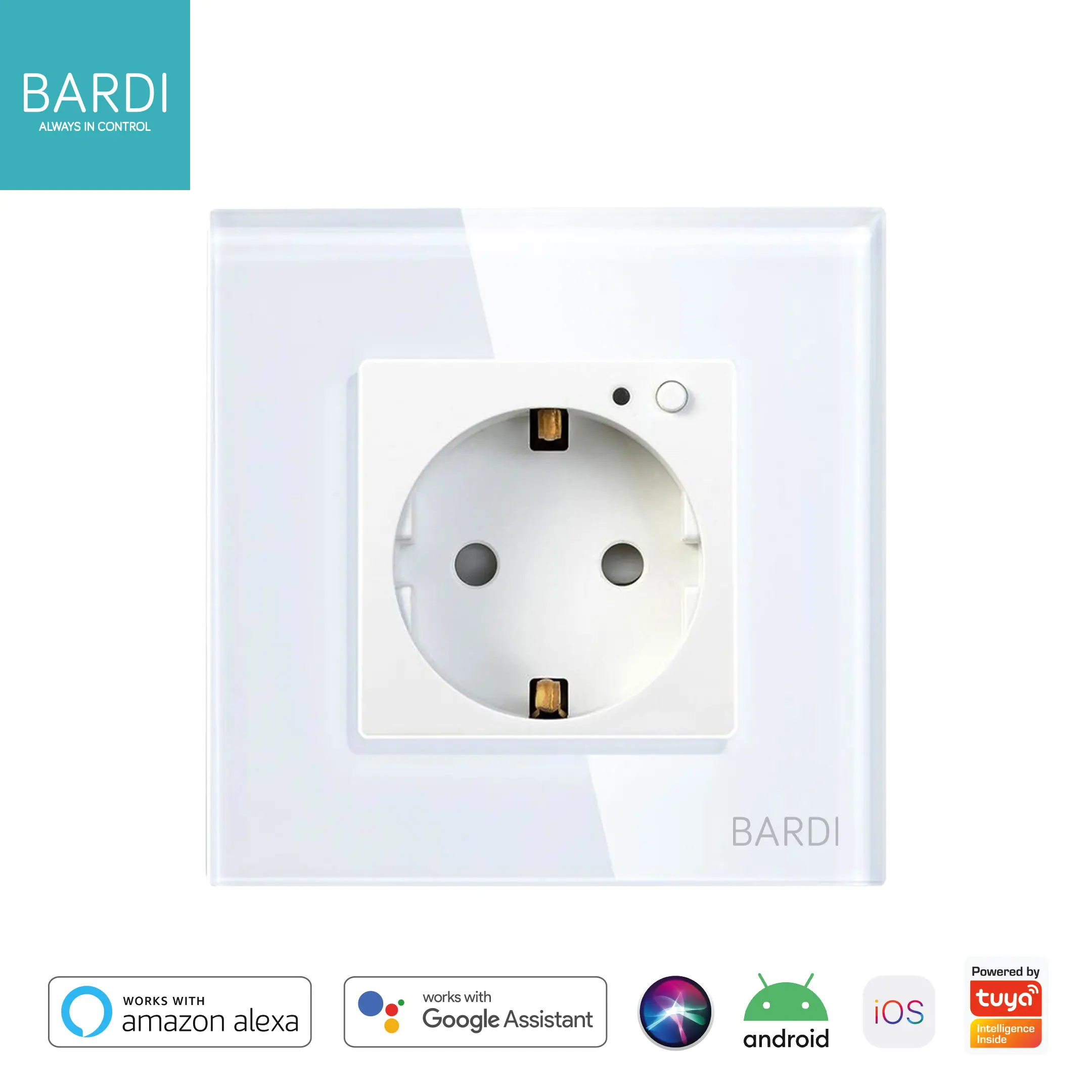 BARDI Smart Wall Socket EU Max 16A PTH/HTM - Stop Kontak Dinding Pintar Otomatis Wi-Fi Automation Putih Hitam
