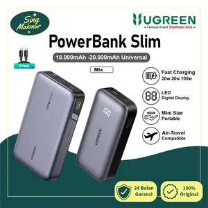 Power bank 10000Mah-20000Mah UGREEN Fast Charging Max 22.5W - 100W