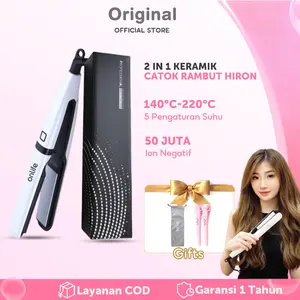 Onlife 2in1 Hair Styler Hiron Catokan Ceramic Tourmaline Pelurus & Pengeriting