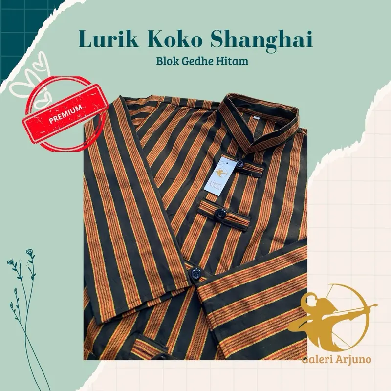 [Premium] Baju Lurik Koko Shanghai  // pakaian tradisional pria // Asli Lurik Halus // Asli Produk Galeri Arjuno // atasan tradisional // baju adat // lurik hijau kembang bayem // Baju Lurik Adat Pria // Baju muslim // Baju lebaran // Lurik termurah 4
