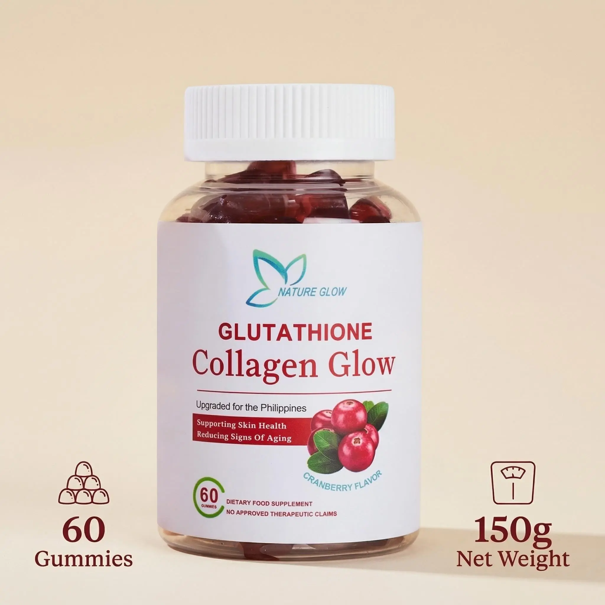OfficialFDA ApprovedNature Glow 60PC glutathione collagen gummies cranberry flavor - TikTok Shop Philippines OfficialFDA ApprovedNature Glow 60PC glutathione collagen gummies cranberry flavor - TikTok Shop Philippines
